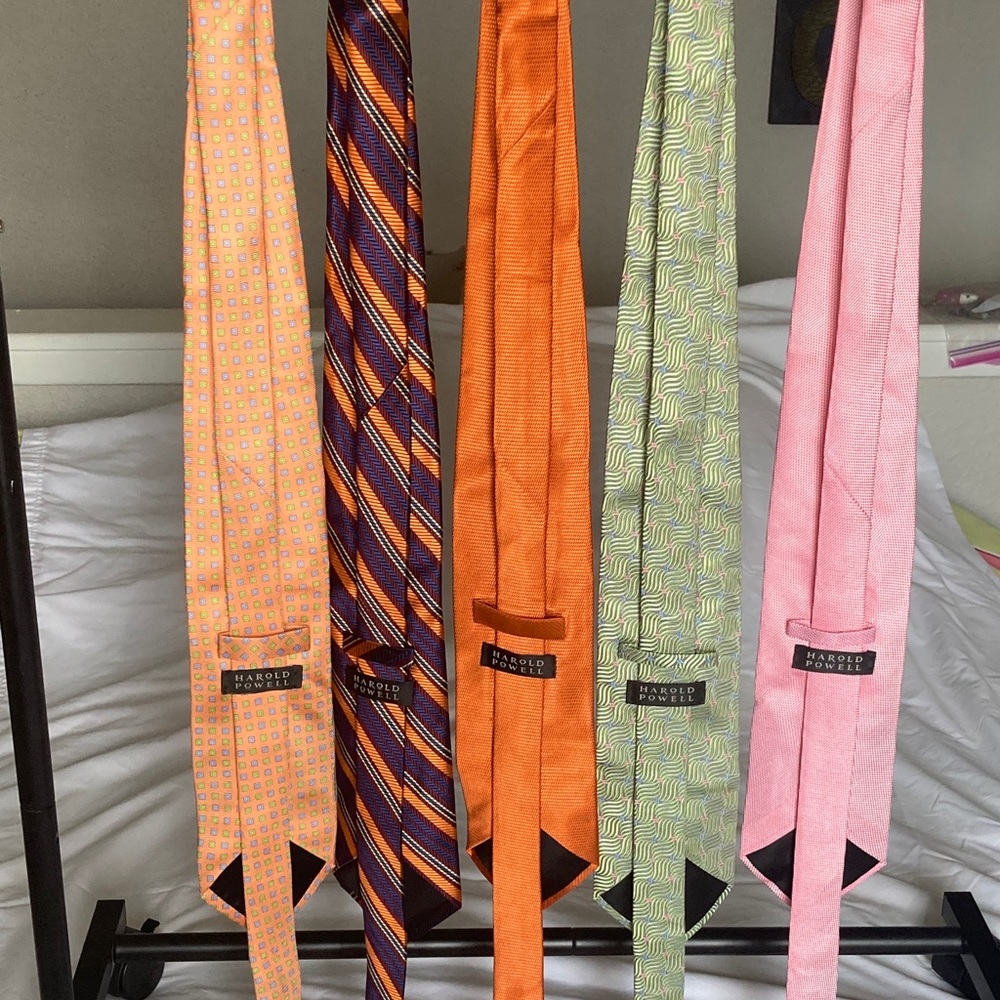 Harold's Vibrant Tie Set - Orange, Pink, Green